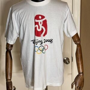 2008 Beijing Olympics One World One Dream Men's White NWT Shirt Size Large​​​​